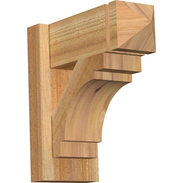 Ekena Millwork Merced Arts & Crafts Rough Sawn Outlooker, Western Red Cedar, 6"W x 14"D x 14"H OUT06X14X14MRC03RWR - main